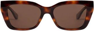 Mohala Eyewear Kai 55mm Medium Bridge Wide Width Polarized Cat Eye Sunglasses in Cappuccino /Tan Lens at Nordstrom