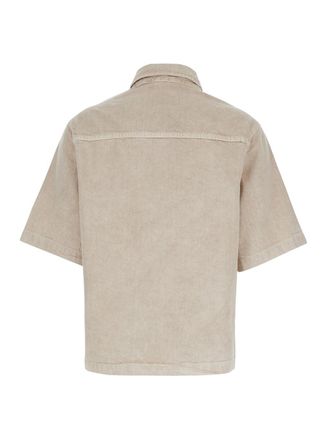 Haikure Womens Beige Shirt With Classic Collar Cotton And Linen Blend Blouses