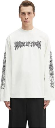 VETEMENTS Cof Double Logo Longsleeve - Heren - Longsleeves - Wit - S - Katoen - Tops