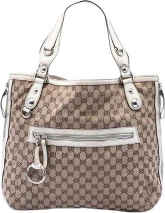 Gucci Pre-owned Canvas Tote Bag - Dames - Vintage Shopper - Beige - ONE Size - Vintage