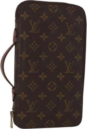 Louis Vuitton Pre-owned Canvas Portemonnee - Dames - Vintage Clutch - Bruin - ONE Size - Vintage