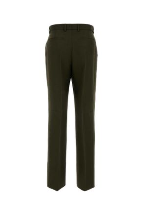 Gucci Womens Olive Green Wool Blend Pant Exterior: Mohair Pantaloni