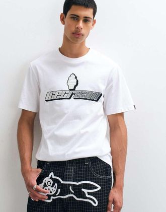 Icecream T-shirt con stampa grafica sfumata speedway bianca-Bianco