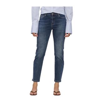 Janice Mom Jeans Mid Rise Cooper - Dames - Jeans - Blauw - Maat: W28 Katoen