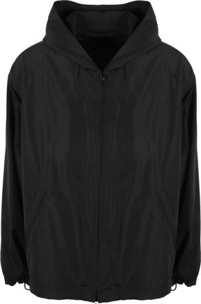 Balenciaga Asymmetrische Logo Jas - Heren - Zomerjassen - Zwart - M - Polyester - Jassen