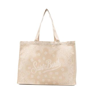 MC2 Saint Barth Tote Bags, female, Beige, Size: ONE SIZE Essential N Denim Bandana Shoulder Bag