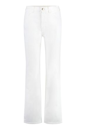 Chlo&eacute; High-Rise Boyfriend Jeans - White