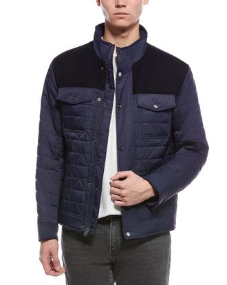 Cole Haan Box Triangle Quilted Wool-Blend Jacket