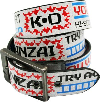 Lowlife Of London Game Over Leather Belt in Cracked White