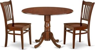 East West Furniture Dining Room Set Mahogany, DLGR3-MAH-W