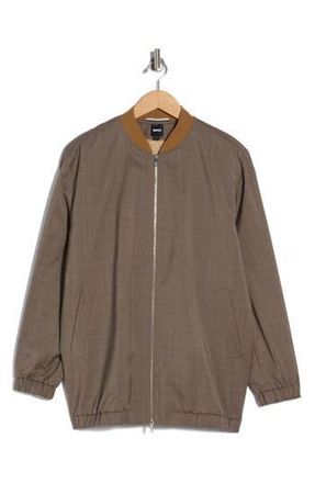 BOSS Jemata Check Bomber in Brown at Nordstrom Rack, Size 10