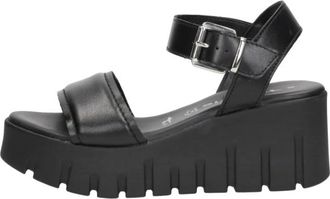 Tamaris Sandalen Plat - Dames - Sleehakken - Zwart - 42 EU - Schoenen