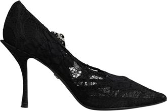 Dolce & Gabbana Womens Lace Pumps High Heels Black Nylon - Size 39.5 EU/IT