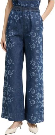 Pinko Puro Pantalone - Dames - Loose Fit Jeans - Blauw - W29 - Katoen - Jeans