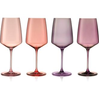 Viski Reserve Nouveau Crystal Wine Glasses Set of 4 in Moonrise at Nordstrom