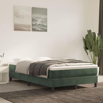 vidaXL Vidaxl - Estructura Cama Sin Colch&oacute;n Terciopelo Verde Oscuro 120x200 Cm