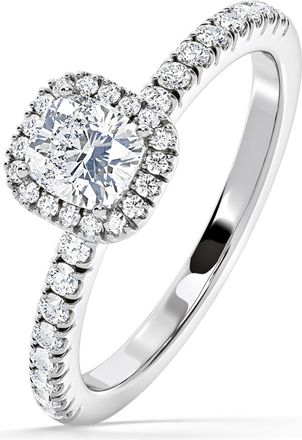 The Diamond Store Beatrice Diamond Halo Engagement Ring in Platinum 1ct G/VS1