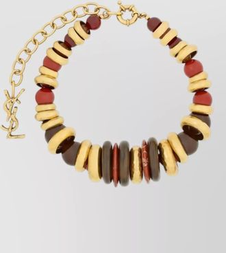 Saint Laurent loulou choker resin jasper metal beads