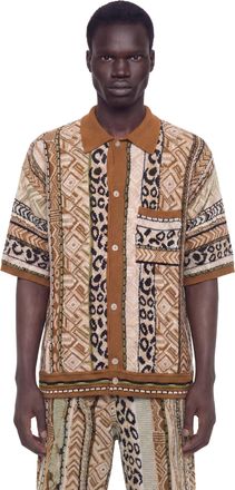 Laneus Graphic Knit Short Sleeve Shirt