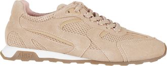 Ash Beige Kasar Suede Mesh Leather Sneakers