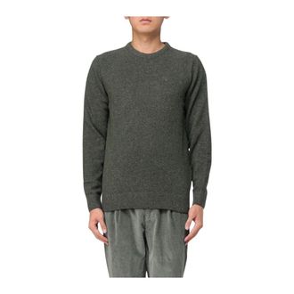 Barbour Round-neck Knitwear, male, Green, S, Lambswool Crew Neck Knit Jumper
