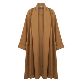 Alberta Ferretti Long Jacket with Pockets - female - Alberta Ferretti - Parkas - Beige - S - Coats