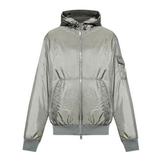 Moncler Donsjack Poiliot - Heren - Gewatteerde jassen - Grijs - 2XL - Satijn - Jassen