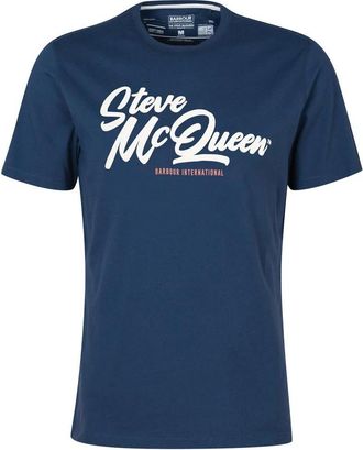 Barbour Murrey Grafisch T-Shirt - Steve Mc Queen Collectie - Heren - T-shirts - Blauw - L - Katoen - Tops