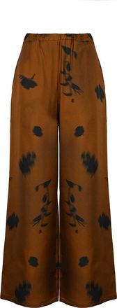 Max Mara Helga Trousers In Printed Silk