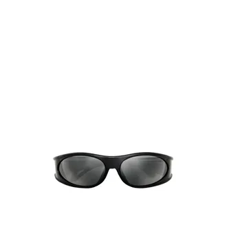 Moncler Moncler Traill Oval Sunglasses, Unisex, Black, Size: 64