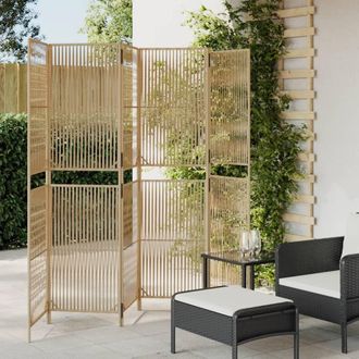 vidaXL Biombo De 6 Paneles Rat&aacute;n Sint&eacute;tico Beige Vidaxl