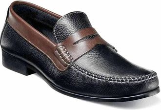 Florsheim Mens Felix Two-Tone Penny Loafer In Black Multi