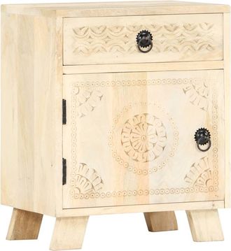vidaXL Vidaxl - Mesita De Noche De Madera Maciza De Mango 40x30x50 Cm