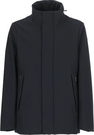 Roberto Ricci Design Blauwe Gewatteerde Jas met Hoge Kraag - Heren - Zomerjassen - Blauw - L - Jassen