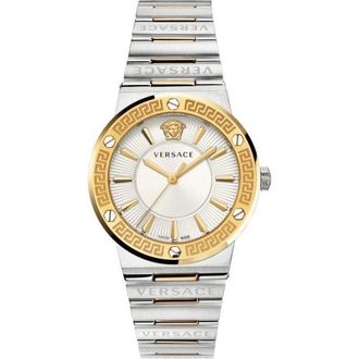 Versace VEVH00620 Greca Logo Womens Watch - Silver & Gold Stainless Steel - One Size