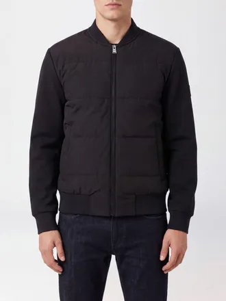 HUGO BOSS Quilted Cotton Blend Bomber Jacket with Zip Closure
