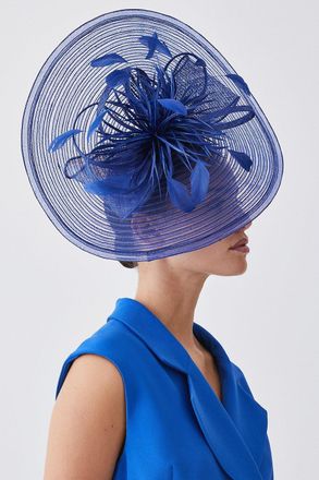 Karen Millen Womens Feather Detail Fascinator - Blue - One Size