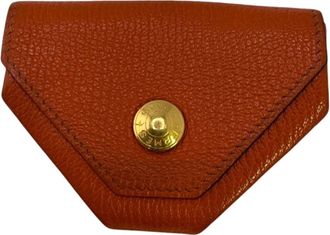 Herm&egrave;s Orange Leather Coin Purse/Coin Case (Pre-Owned)