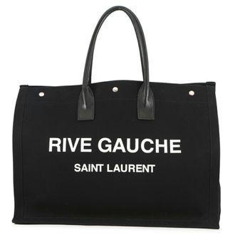 Saint Laurent Black Canvas Tote Bag (Pre-Owned)