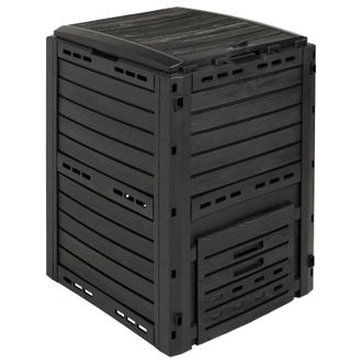 vidaXL Compostador De Jard&iacute;n Negro 59,5 X 60 X 81,5 Cm 280 L 100% Pp Vidaxl