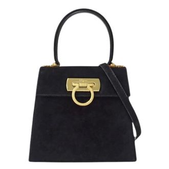 Ferragamo Pre-owned Handbag bx-212193 - Dames - Pre-owned - Zwart - Maat: ONE Size Su&egrave;de