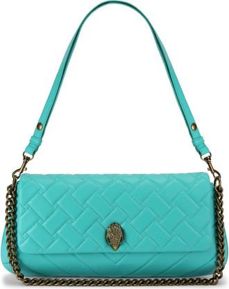 Kurt Geiger Long Kensington Quilted Leather Shoulder Bag in Turquoise/Aqua at Nordstrom Rack