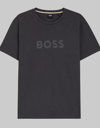 HUGO BOSS Mens BOSS T-Shirt, Dark Grey - Black - Size: 40