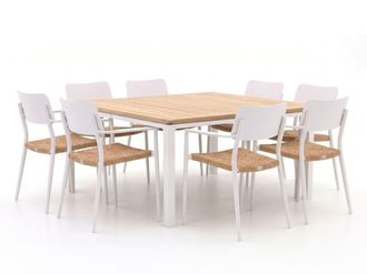 Bellagio la vita attrattiva Bellagio Cino/Linosa 160x160cm dining tuinset 9-delig stapelbaar