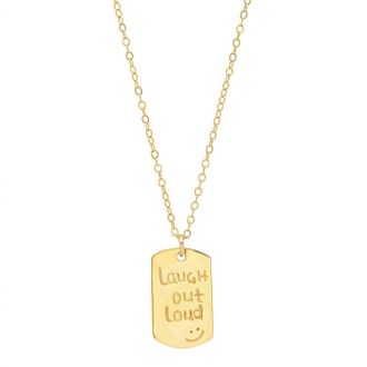 Jessica Elliot Womens Vermeil resolutions We Can All Keep Dogtags Max Necklace In Laugh Out Loud