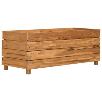 Berkfield Home Raised Bed 100x40x38 cm Solid Wood Teak & Steel in Brown | Size: 100 x 40 x 38 cm