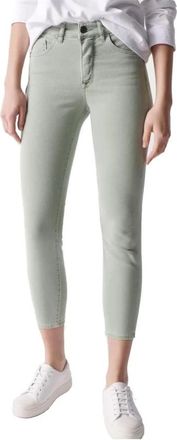 Salsa Skinny Jeans - Dames - Cropped Jeans - Groen - W27 L28 - Katoen - Jeans