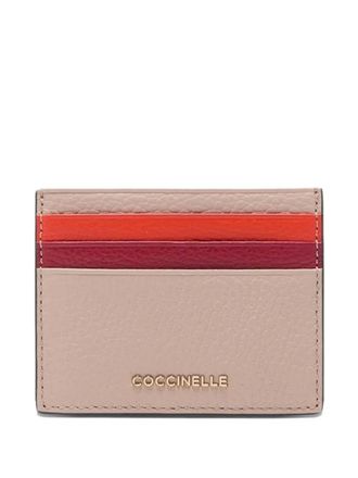 Coccinelle metallic-logo card holder - women - Calf Leather - One Size - Neutrals