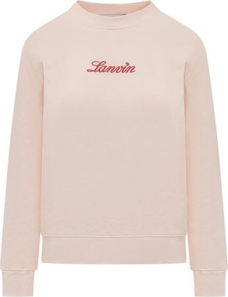 Lanvin Logo Manuscript Bouclette Sweatshirt - Dames - Sweatshirts - Roze - L - Hoodies & sweatvesten