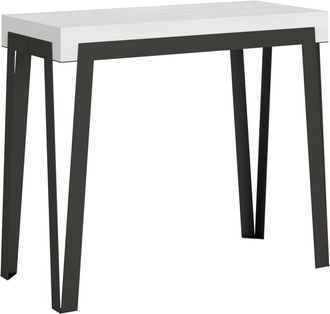 Itamoby Consola extensible 90x40/196 cm efecto madera fresno blanco, hierro